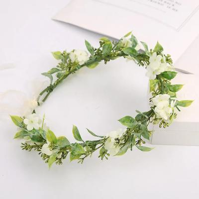 Cute Sweet Headband Wedding Bridal Headdress for Women Girl Bohemian Beach Simulation Flower Crown Hair Accessories Child Gift