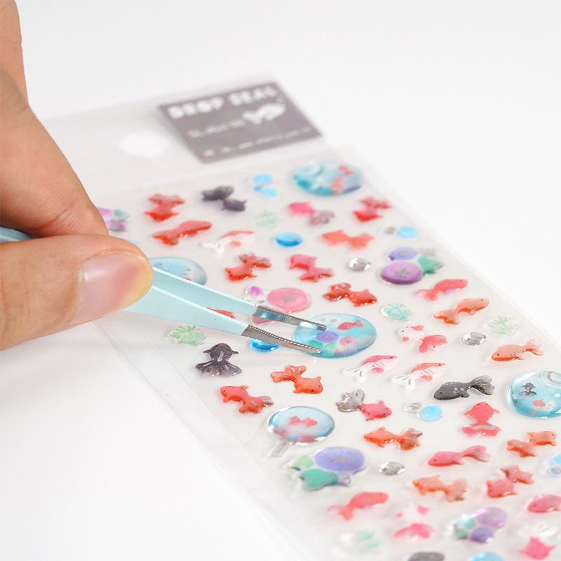 Japan Goldfish Epoxy  Glue Sticker Phone Case Sticker Diary Notebook Decoration Creative Gifts