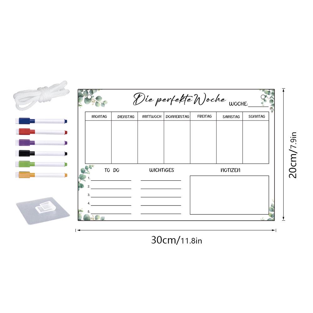 3D Acrylic Erasable Weekly Planner Board