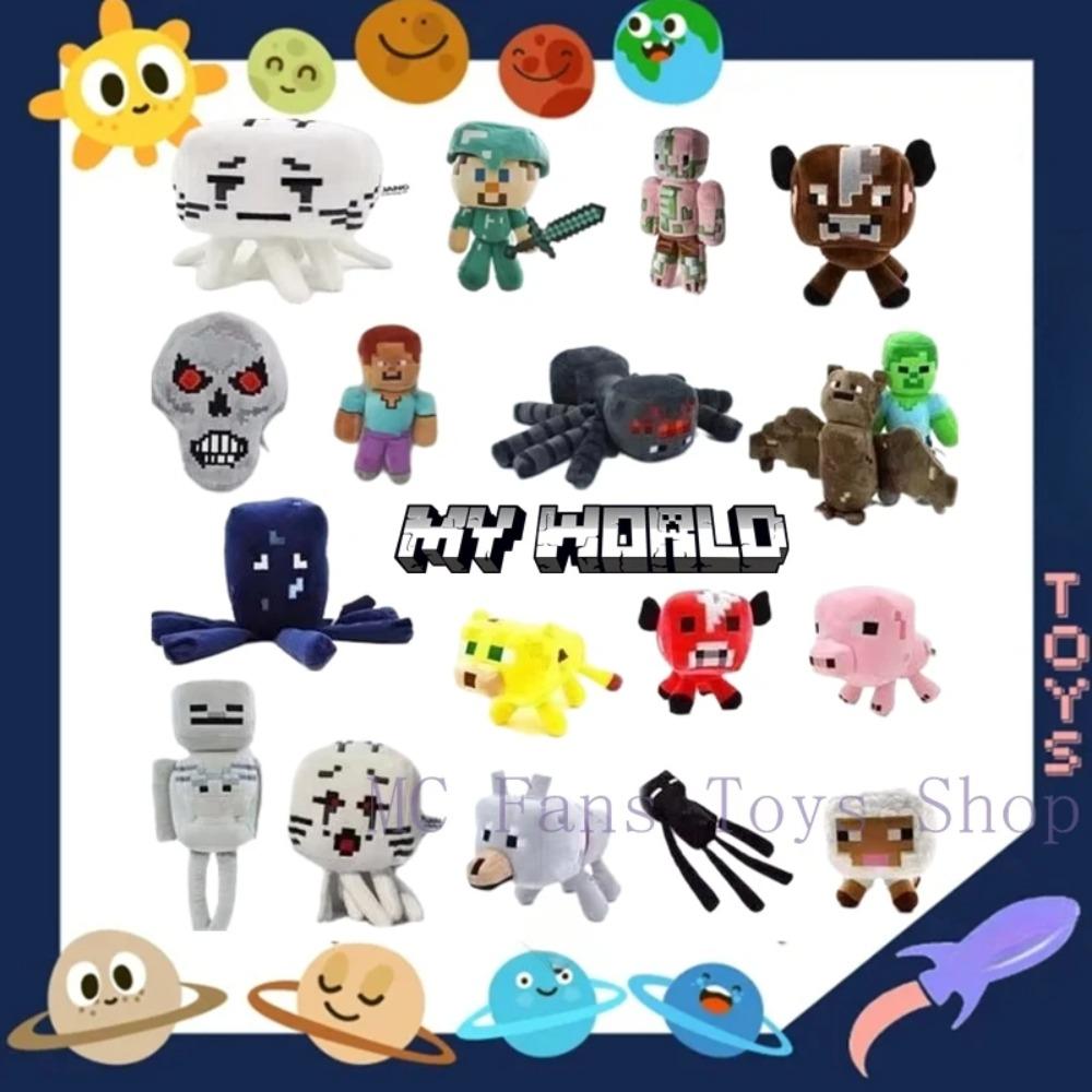 My World Creeper Stuffed Plush Toy Doll Zombie Bat Squid Mooshroom NEW Enderman Ocelot Steve Baby Sheep Kid Birthday Gift Toys