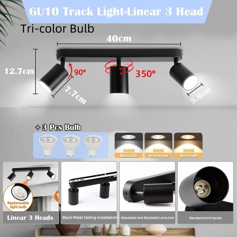 Indoor Lighting Track Rail Lamp Replaceable Bulb Ceiling Spotlight Household Minimalism LED Ceiling Lights