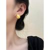 S925 Silver Needle European and American Niche Design Brushed Metal Ball High-End Earrings Ins Minimalist Style Simple Earrings for Women