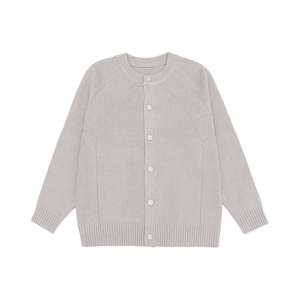 Men's Retro Japanese Design Round-Neck Button-Up Cardigan - Versatile Autumn/Winter Knitwear for Couples