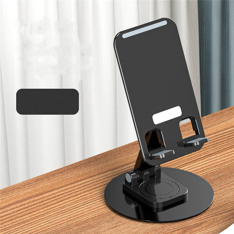 New Design Universal Anti-slip Foldable 360 Rotating  Portable Aluminum Mobile Phone Holder for Desktop Phone Use cupule чёрный