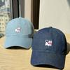 Embroidered Kitten Embroidered Baseball Cap for Women Autumn and Winter Korean Version Small Face Big Head Circumference Peaked Cap for Men
