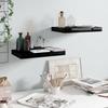 VidaXL Floating Wall Shelf 2 Pcs Glossy Black 40x23x3.8 Cm MDF