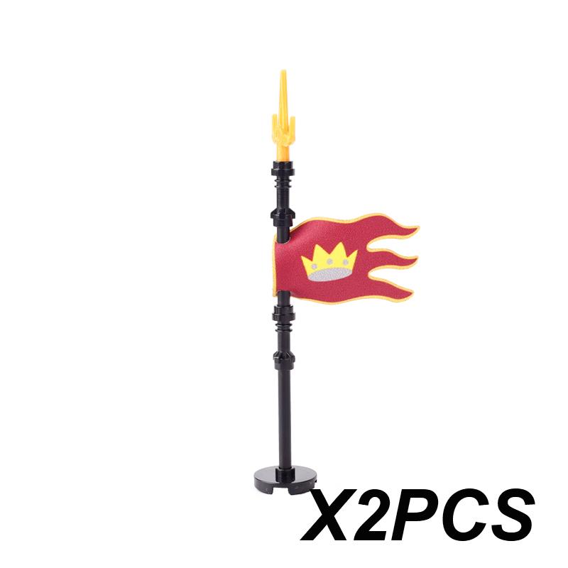 Middle Ages Empire Flag Pole Building Blocks Military Castle Lion Teutonic Knight Soldier Figures Roman Warrior Sheild Brick Toy