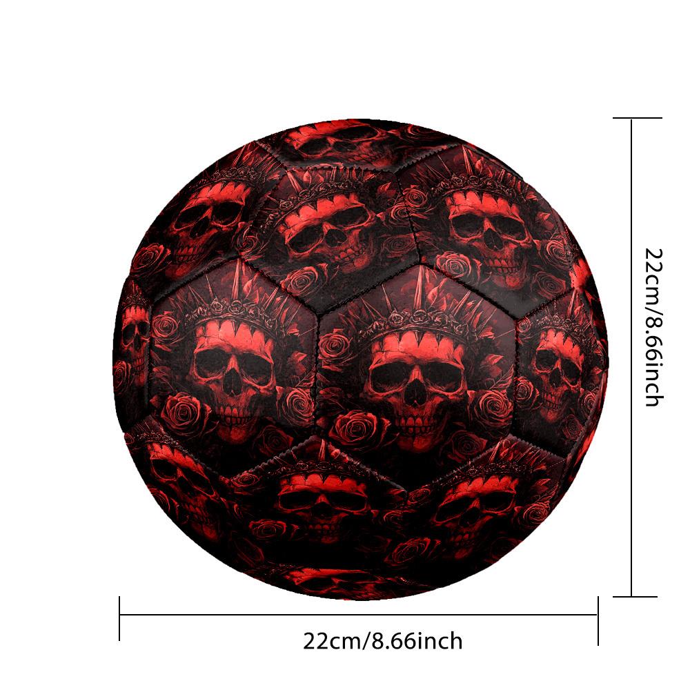 1pc Skull Roses Theme Soccer Ball Football, Size 5, Lightweight PVC, Outdoor Training Soccer Ball,Gift c6530