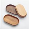 Japanese Wooden Serving Tray Oval Solid Wood Tea Coffee Snack Plate Small Exquisite Kitchen Tray