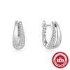 S925 Sterling Silver Personality Diamond Set Love Chain Glossy Luxury Earrings Ear Buckles Earrings Huggie Hoops