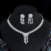 Dazzling European Tassel Evening Gown Choker Set with Bridal Zircon Necklace & Earrings