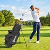 Golf Stand Bag with 6-Way Dividers, 5 Pockets, Rain Hood, Grey
