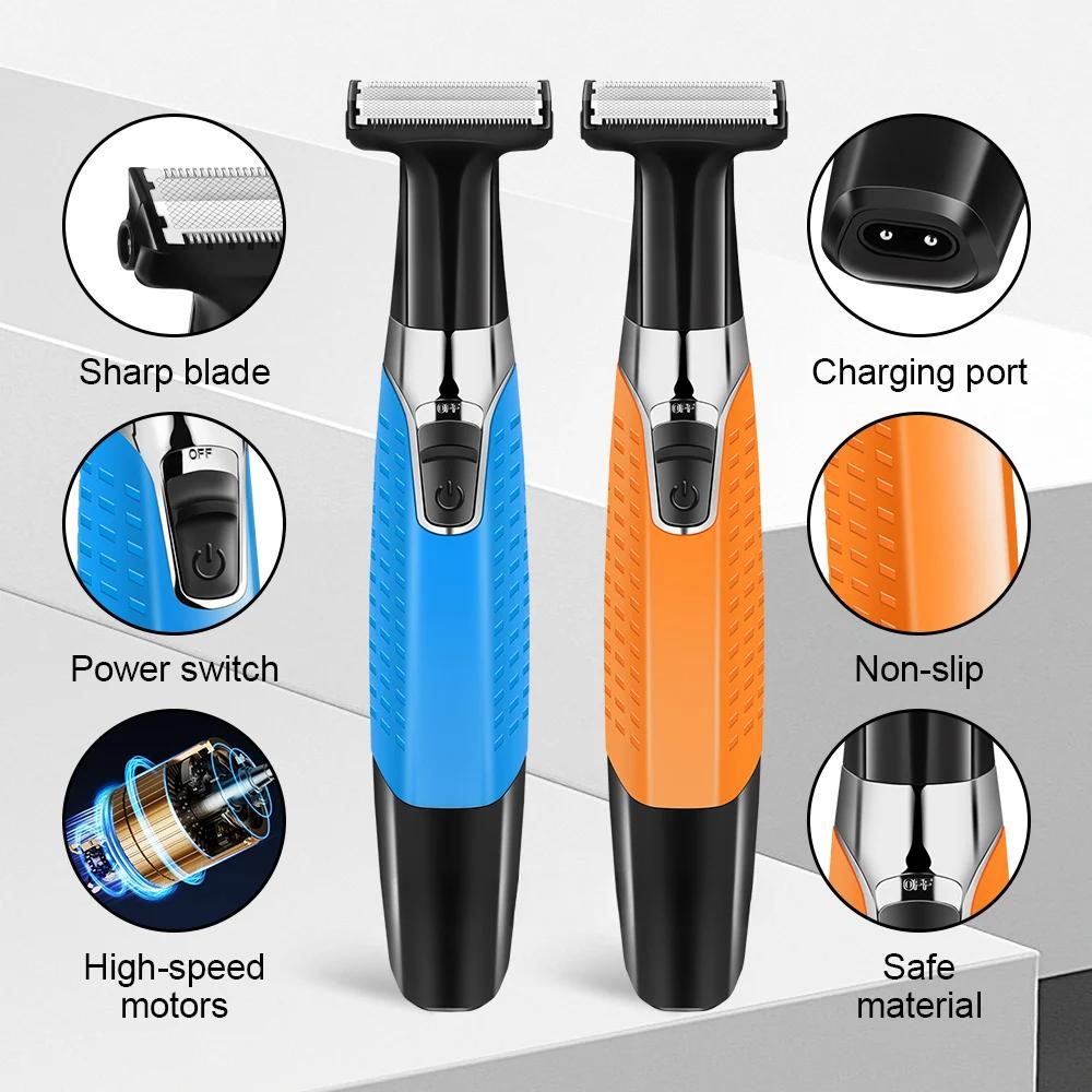 Waterproof Electric Shaver Eyebrow Trimmer USB Rechargeable Razor Men's Beard Trimmer Shaving Machine for Men