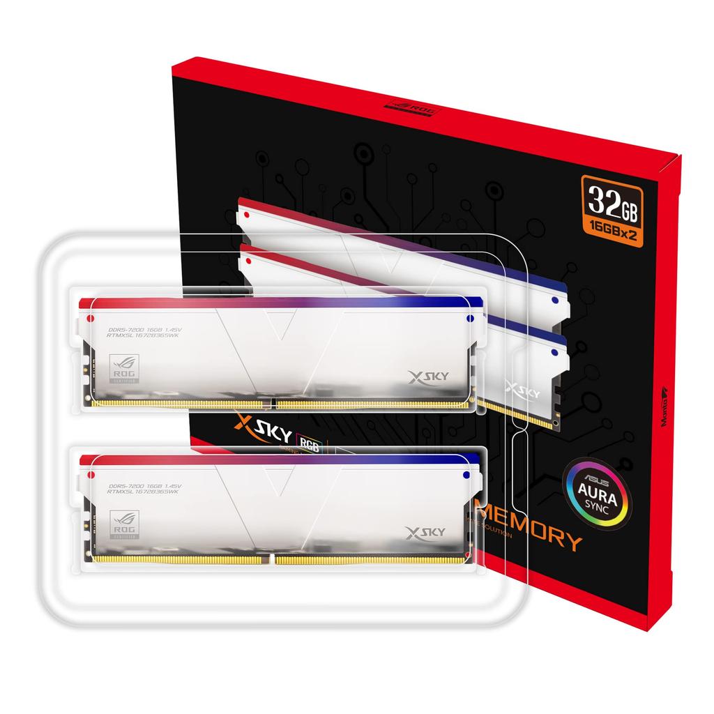 Hynix IC Desktop PC Gaming Manta XSky RGB ROG 32GB X CL36 ASUS ROG with RTMXSL1672836SWK V-color Memory, (Illuminating), Certified, DDR5-7200MHz
