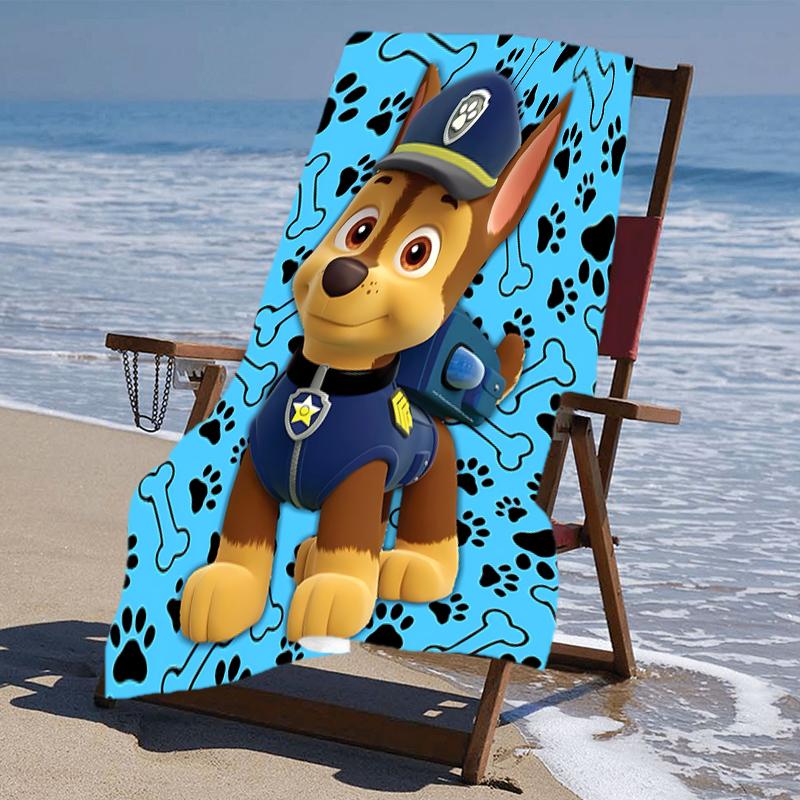 proof beach towel with a Paw Patrol characters pattern - soft,absorbent,quick-drying,machine washable - perfect for swimming,camping,bathing