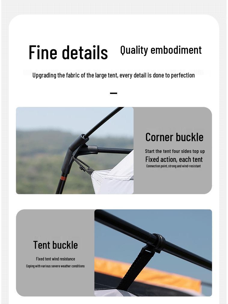 Large Double-Layer Stormproof Tent for 5-12 People - Two Rooms, Living Area, Foldable, Portable Outdoor Camping Equipment.