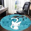 1pc Cat Crow Office Round Area Rug, Indoor Mat Suitable For Office, Under Office Chairs Bedroom Living Room Home Decor, Room Deco172