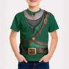 Summer Round Neck 3D False Two-piece Printed Top Role Playing Costume Fashionable Casual Short Sleeved Children's Boy T-shirts
