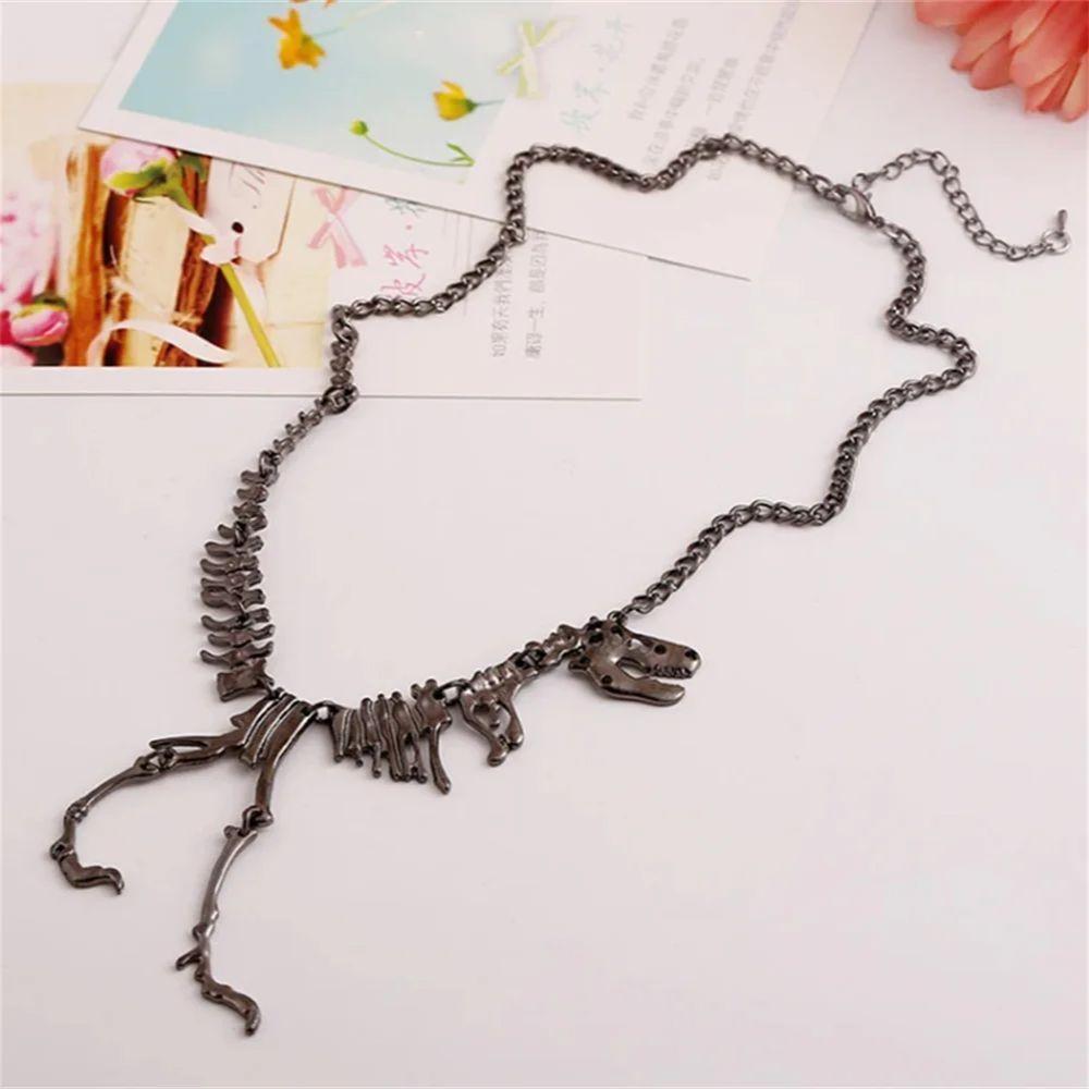 Sexy Long Necklaces Gothic Tyrannosaurus Rex Skeleton Dinosaur Pendant Charm Dragon Bone Jewelry Men Women Gifts