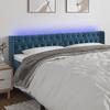 3123636 vidaXL LED Headboard Dark Blue 183x16x78-88 Cm Velvet