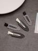 4pcs/Set Acetate Seamless Hairpin, Black & White, Acrylic Alligator Hair Clips, Cute Bangs & Hair Clips Accessories, Hair Accessories For Women