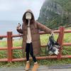 Hooded thickened cotton-padded clothes women's loose medium and long bread clothes winter new fashion knee coat