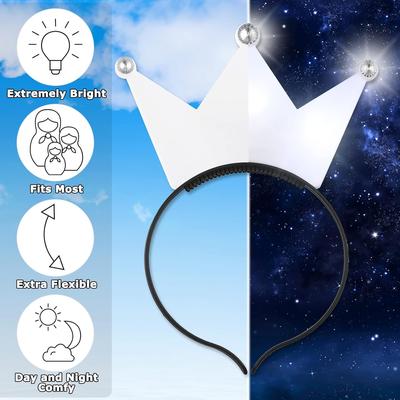 10 stuks LED Lichtgevende Kroon Hoofdband LED Knipperende Kroon Glow Hoofdband Haarband Hoofddeksel Feest Tiara Prinses Accessoires