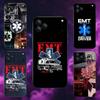 EMT EMS Ambulance Phone Case For iPhone 17,16,15,14,13,12,11,Pro,Max,Plus,E,Air,Mini Protective Black Cover