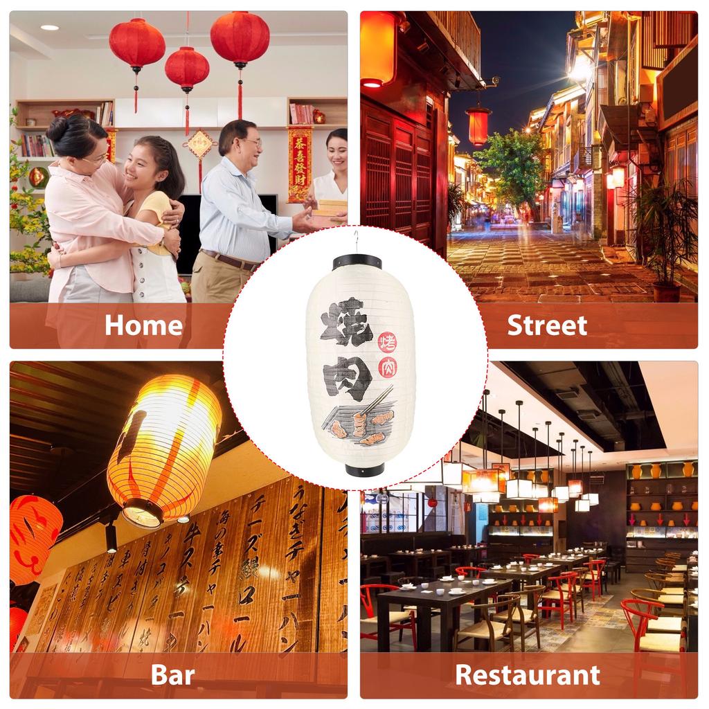 Japanese Lantern Silk Fabric Traditional Hanging Decor for Restaurant Interior Bar Home Garden Cultural Event Birthday Christmas