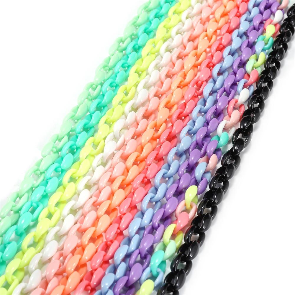 50 sztuk/partia 16*11mm kolorowe akrylowe ogniwo łańcucha naszyjnik dla naszyjnik DIY bransoletka Making plastikowe ogniwa łańcuszka tworzenia biżuterii