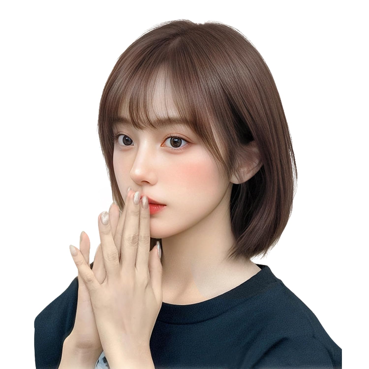 

Sofeiyan Bob Short Straight Wig for Everyday Full Wig for Small Includes Wig Net Use, Wig, Natural-Looking Women, Face, Heat-Resistant, (Chocolate