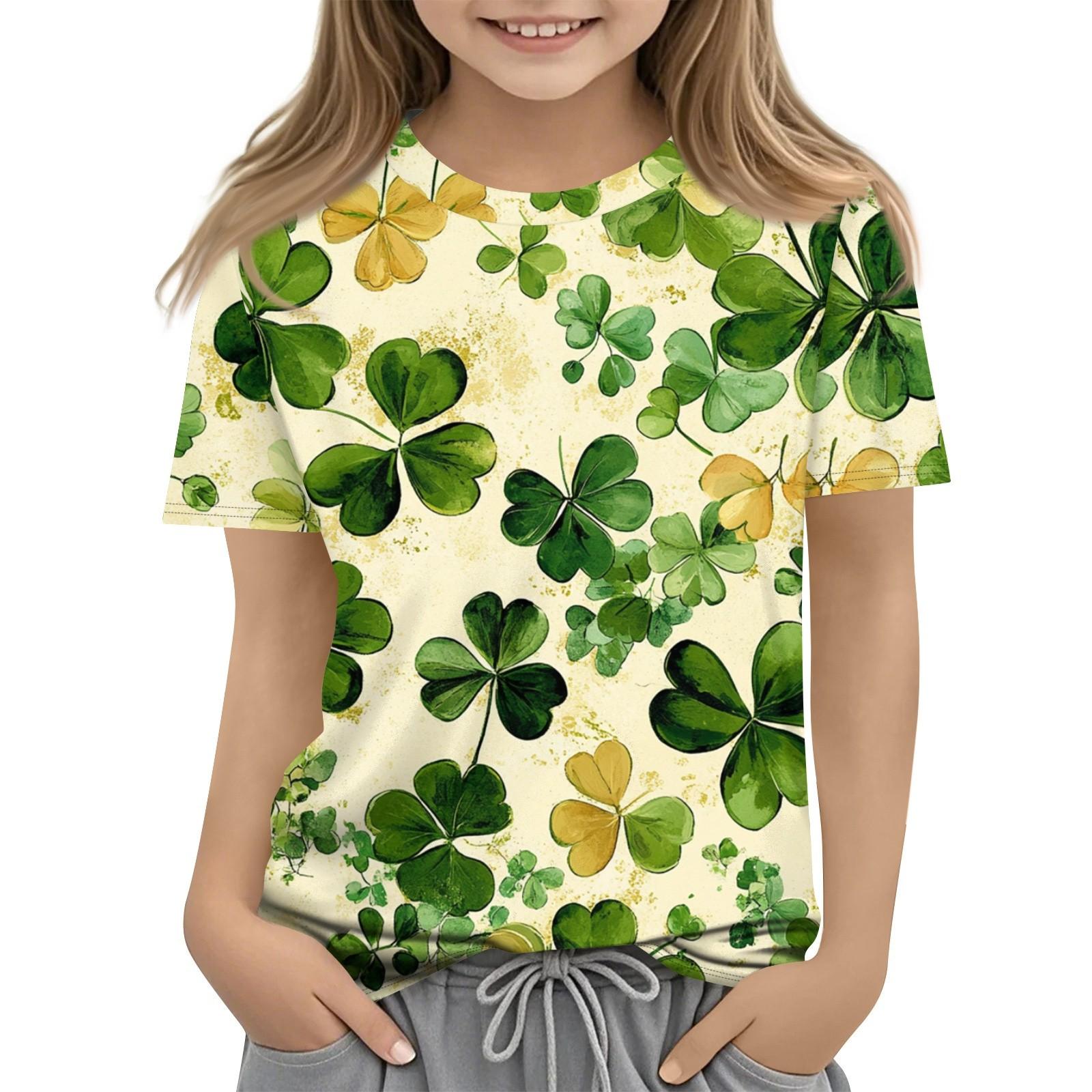 

Детская мода повседневная с короткими рукавами St. Футболка с круглым вырезом и принтом Патрика 160