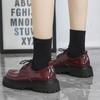 Rimocy Womens Oxford Platform Patent Leather Shoes  Spring Autumn Lace Up Women Flats Vintage Round Toe Casual Shoes Loafers