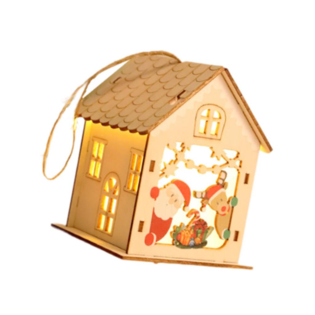 Christmas Tree Hanging Decoration Cabinet Lighted up Christmas Village House