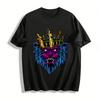 Purple Lion King Crown Graphic Cool Casual Loose Crew Neck T-Shirt Pure Cotton T-shirt