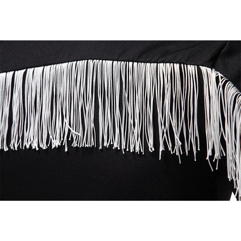 Spring New Fashion Tassels Design Men's Long Sleeve Shirt Embroidery Costume Performance Shirts Male Party Nightclub Shirt