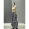 Vintage Floral Printed Tiered Maxi Skirt, High Waist Loose Flowy A-Line Long Skirt, Casual Swing Skirt for Spring Summer Vacation Daily Street Outfits
