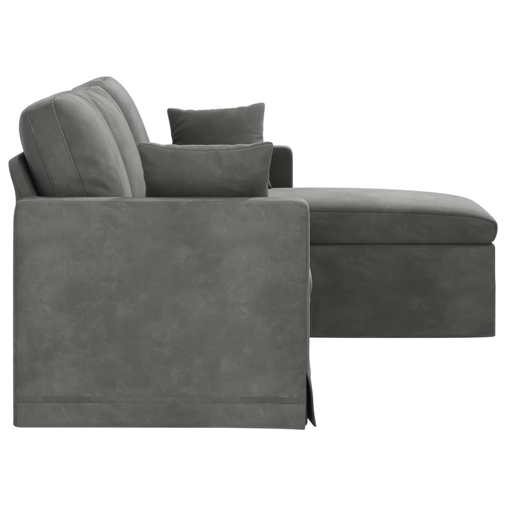Sofa Dark Grey 178 X 134 X 80 Cm Velvet