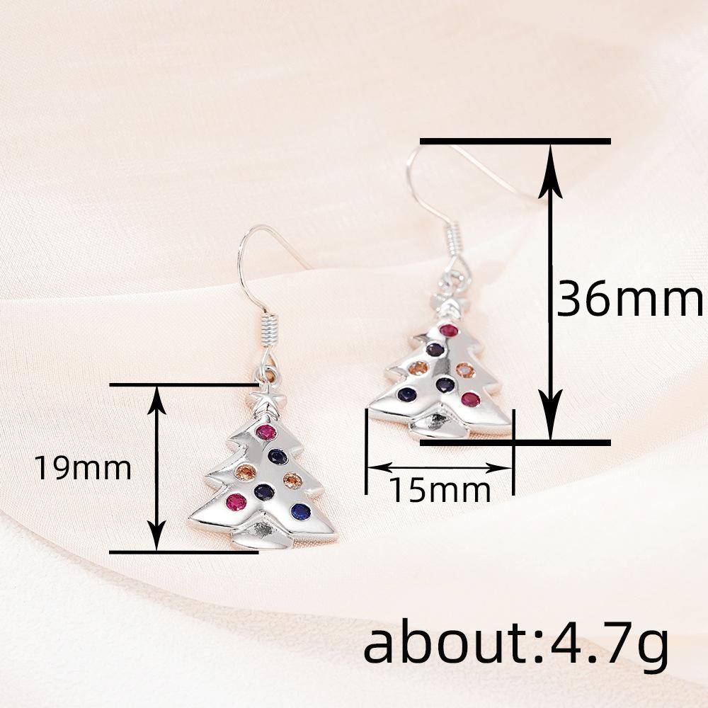 Christmas Tree Colorful Earrings For Women, Micro-Inlaid Popular Christmas Holiday Earrings, Super Fashion Jewelry
