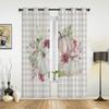 Herbst Kürbis Floral Plaid Vorhänge für Schlafzimmer Wohnzimmer Fenster Vorhang Behandlungen Jalousien Küche Home Decor Vorhänge