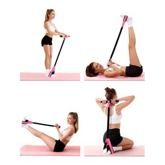 Pedal Resistance Band with Handle Yoga Sit-up Exerciser Pull Rope Men Women Abdomen Waist Arm Leg Core Training Workout Equipment