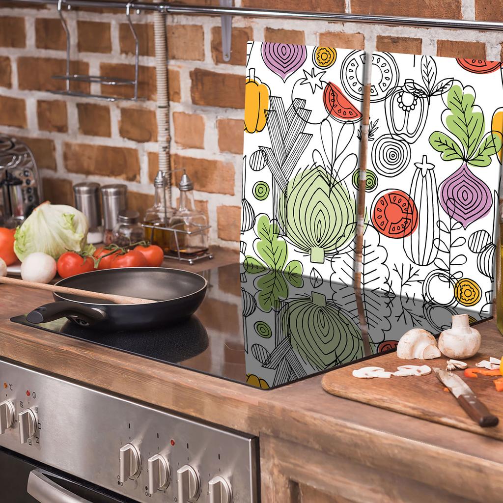 Glass Cutting Board 2X 30X52 Vegetables