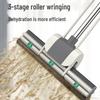 Retractable Roller Sponge Mop with Bucket Set and 2 Mop Heads