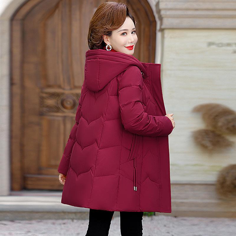 Down jacket women's white duck down new style mother's winter coat middle-aged and elderly loose style down jacket