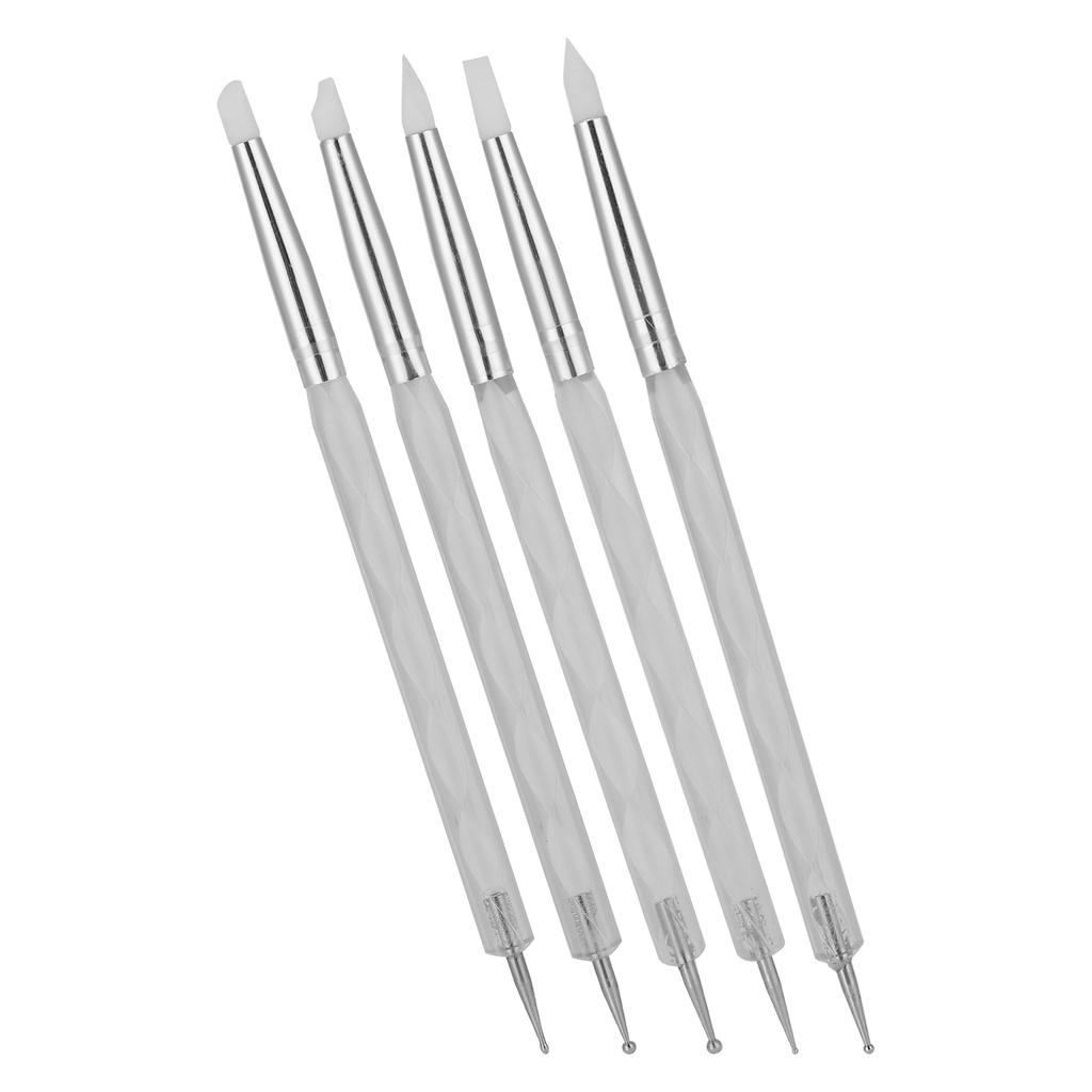 5 stücke Nail art Punktierung Stift Dual Ended Nagel Malerei Stift DIY Carving Stift mit Acryl Griff