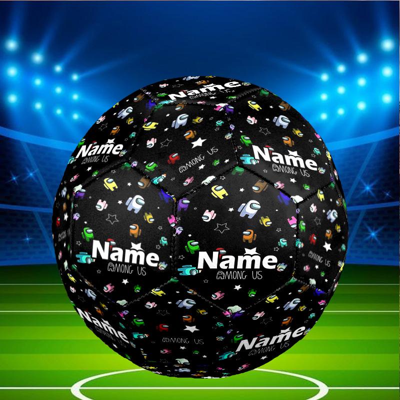 Custom Name Personalized Among Us Print Size 5 Soccer Ball Training & Match Football, for Team, Kicking, Gift for Football