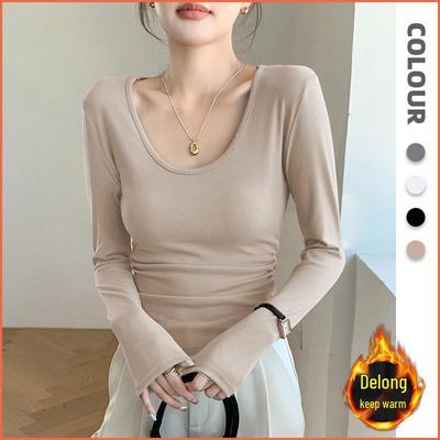 2025 Women's High-End Slimming Long Sleeve Base Layer Top - Winter Korean Design
