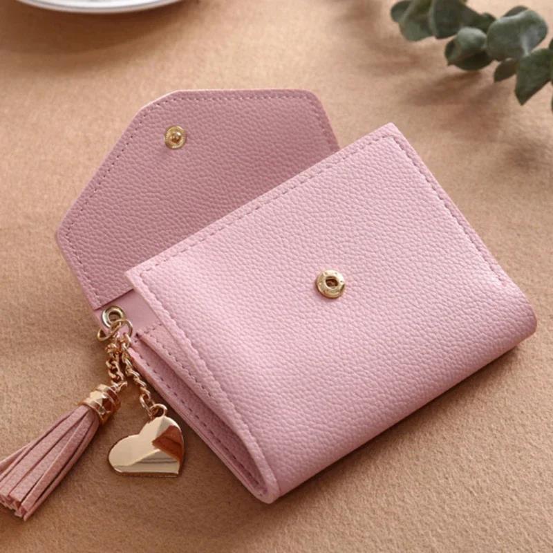 Mini Tassel Wallet Women Fashion Purse Female Short Mini WalletsStudents Lovely Purse Female Small Wallet for Women