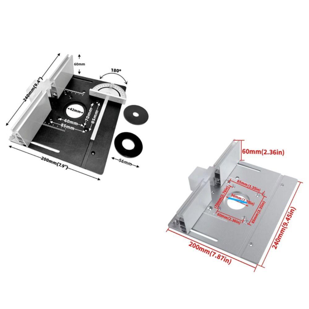 Aluminum Alloy Router Table Insert Plate Miter Gauge Guide Flip Board Aluminum Alloy Insert Plate Aluminium Profile Fence