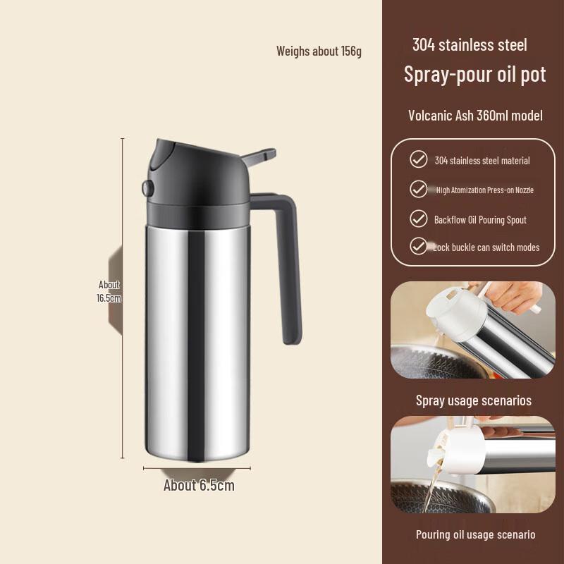 

304 Stainless Steel Spray & Pour Oil Dispenser